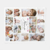 Nakanaパーソナライズされた愛の手書き15写真 フリースブランケット (正面(横))