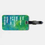 Nalaniのハワイの熱帯庭のティール（緑がかった色） ラゲッジタグ (裏面横)