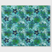 Nalaniのハワイの熱帯庭のティール（緑がかった色） ラッピングペーパー (フラット)