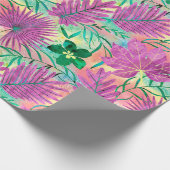 Nalaniのハワイの熱帯庭の明るい赤紫色 ラッピングペーパー (角)