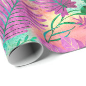 Nalaniのハワイの熱帯庭の明るい赤紫色 ラッピングペーパー (ロールコーナー)