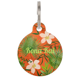 Nalaniのハワイの熱帯庭の珊瑚のライム ペット　ネームタグ