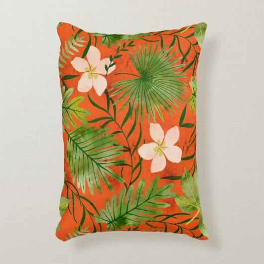 Nalaniのハワイの熱帯庭の珊瑚 アクセントクッション (正面(垂直))