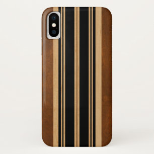 Nalu LuaフェイクなKoaの木製のサーフボードの黒 iPhone X ケース