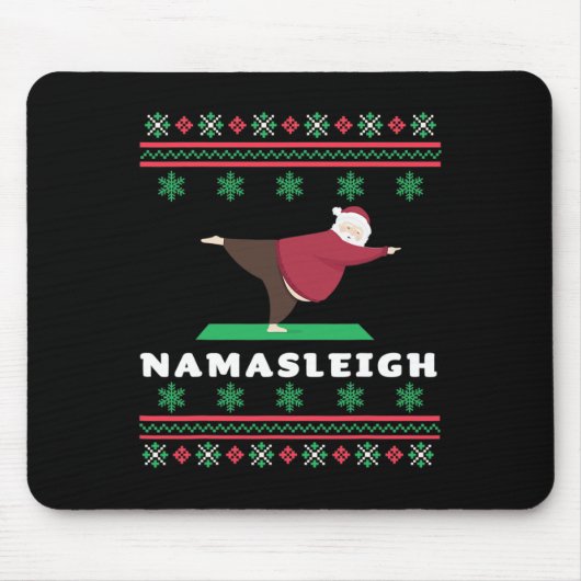 Namasleigh Santa Doing Yoga  マウスパッド (正面)