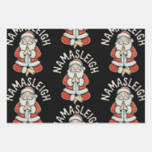 Namasleigh Santa Sleigh Namaste Yoga Meditation ラッピングペーパーシート (正面)