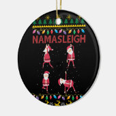 Namasleigh Santa's Yoga Positions Yoga Loverクリスマス セラミックオーナメント (左)