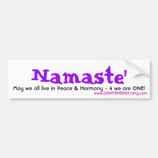 Namaste', 5月私達はすべてカスタマイズ平和に-住んでいます バンパーステッカー (正面)