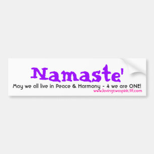 Namaste', 5月私達はすべてカスタマイズ平和に-住んでいます バンパーステッカー