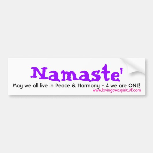 Namaste', 5月私達はすべてカスタマイズ平和に-住んでいます バンパーステッカー (正面)