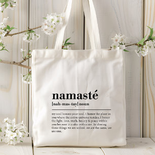 Namaste Definition Yoga Modern Minimal Meditation トートバッグ