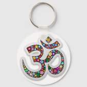 Namaste Floral Yoga Symbol キーホルダー (正面)