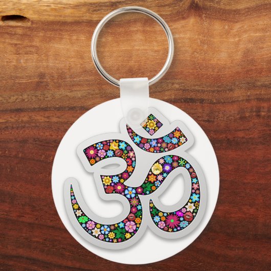 Namaste Floral Yoga Symbol キーホルダー (正面)