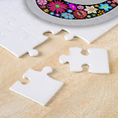 Namaste Floral Yoga Symbol ジグソーパズル (側面)