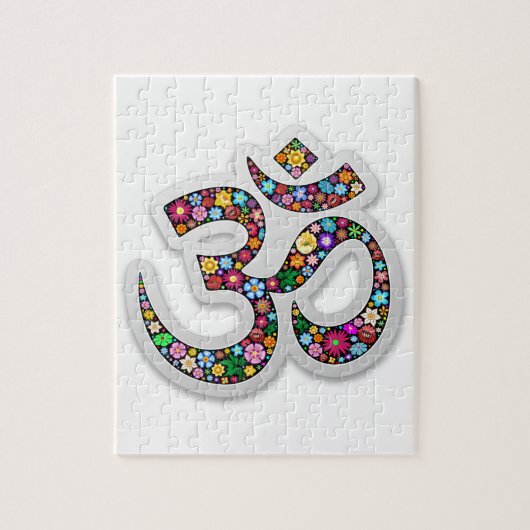 Namaste Floral Yoga Symbol ジグソーパズル (縦)