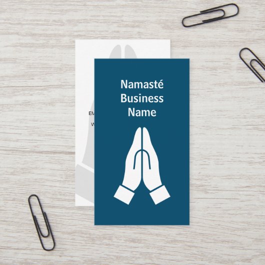 Namaste hands together logo名刺テンプレート 名刺 (正面/裏面インサイチュ)