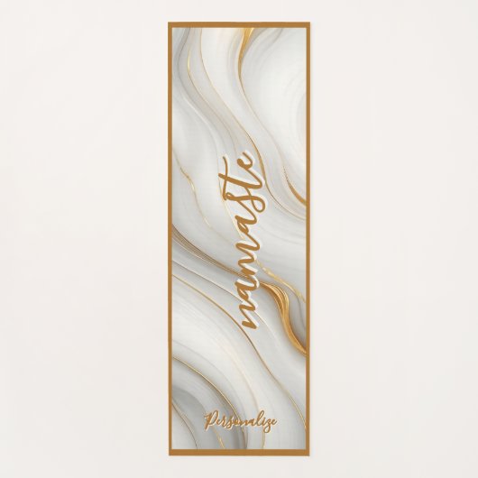 Namaste in Gold – Personalized Marble Zen ヨガマット (正面)