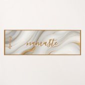 Namaste in Gold – Personalized Marble Zen ヨガマット (正面(横))