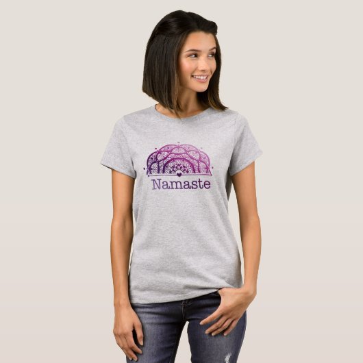 Namaste Mandala purple Tシャツ (正面フル)