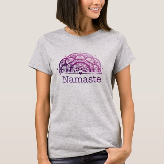 Namaste Mandala purple Tシャツ (正面)