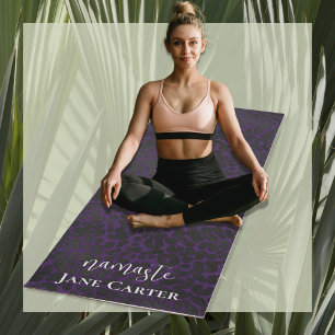 Namaste Personalize Elegant Purple Black Leopard ヨガマット