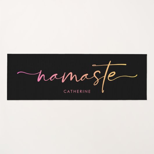 Namaste Script Writing Gradient Custom Exercise ヨガマット (正面(横))