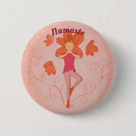 Namaste Tree Pose 缶バッジ