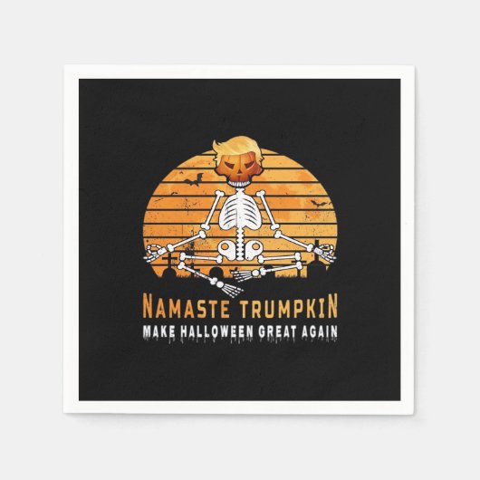 Namaste Trumpkin Make Halloween Great Again Medita スタンダードカクテルナプキン (正面)