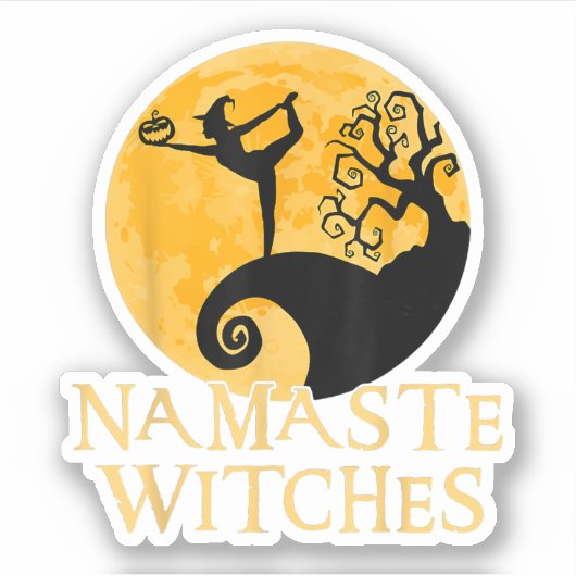 Namaste Witches Shirt - Halloween Yoga T-shirt シール (正面)