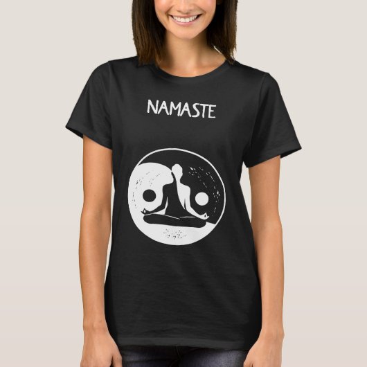 Namaste Yin Yang Meditation Tシャツ (正面)