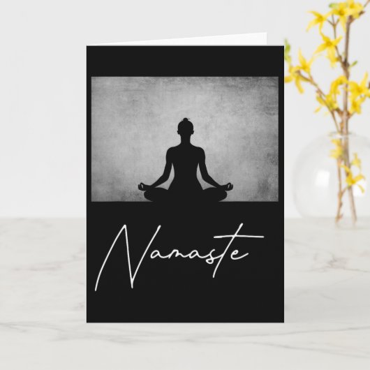 Namaste Yoga _1  カード (黄色い花)