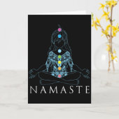 Namaste Yoga Meditation Gift  カード (黄色い花)