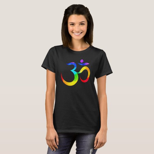 Namaste Yoga Symbol Rainbow Tシャツ (正面フル)