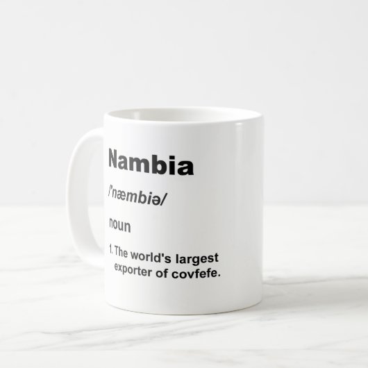 Nambiaおよびcovfefe コーヒーマグカップ (正面左)