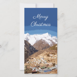 Namche Bazaar and mountain view, Nepal Christmas シーズンカード