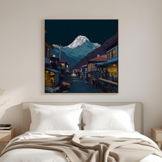 Namche Bazaar Everest Night View Artwork キャンバスプリント