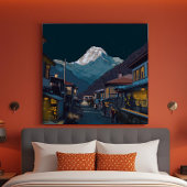 Namche Bazaar Everest Night View Artwork キャンバスプリント