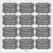 NAMEのChalkboardキッチンLOVE付き自家製 シール (シート)