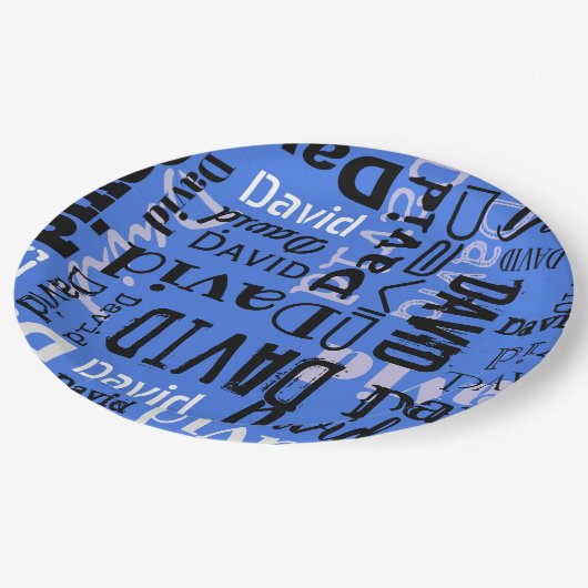 NAMEカスタマイズ可能なパーティープレート表サービス ペーパープレート (アングル)