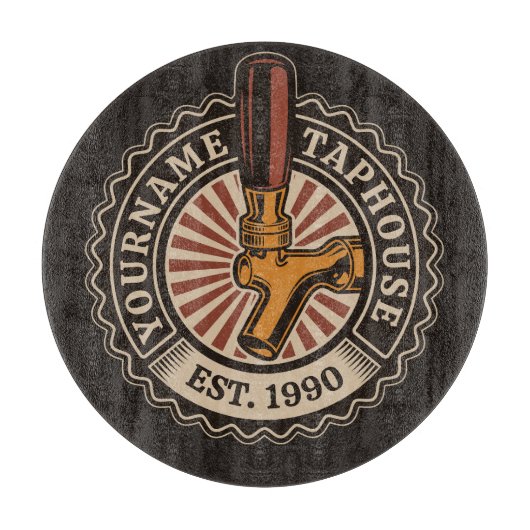 NAMEクラフトパーソナライズされたビールタップハウスブルワリーバー カッティングボード (正面)