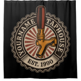 NAMEクラフトパーソナライズされたビールタップハウスブルワリーバー シャワーカーテン