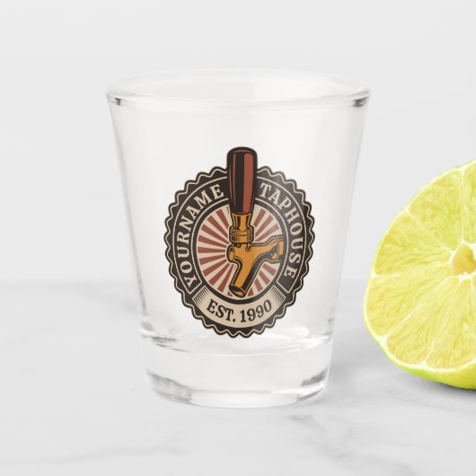 NAMEクラフトパーソナライズされたビールタップハウスブルワリーバー ショットグラス (正面)