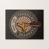 NAMEクラフトパーソナライズされたビールタップハウスブルワリーバー ジグソーパズル (横)