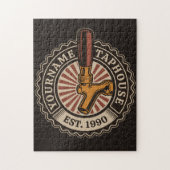 NAMEクラフトパーソナライズされたビールタップハウスブルワリーバー ジグソーパズル (縦)