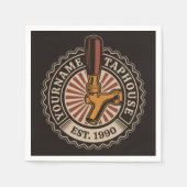 NAMEクラフトパーソナライズされたビールタップハウスブルワリーバー スタンダードカクテルナプキン (正面)