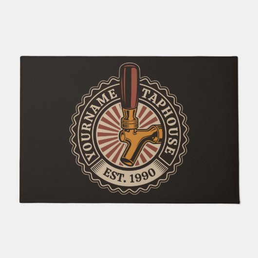 NAMEクラフトパーソナライズされたビールタップハウスブルワリーバー ドアマット (正面)