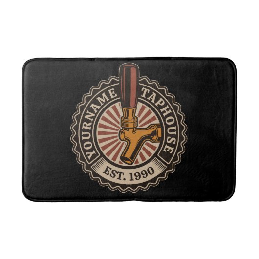 NAMEクラフトパーソナライズされたビールタップハウスブルワリーバー バスマット (正面)