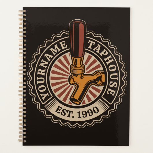 NAMEクラフトパーソナライズされたビールタップハウスブルワリーバー プランナー手帳 (正面)