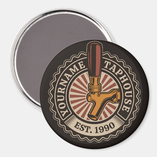 NAMEクラフトパーソナライズされたビールタップハウスブルワリーバー マグネット (正面/裏面)