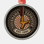 NAMEクラフトパーソナライズされたビールタップハウスブルワリーバー メタルオーナメント (正面)